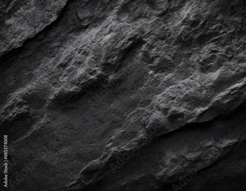 Black or dark gray rough grainy stone texture background. Generative AI