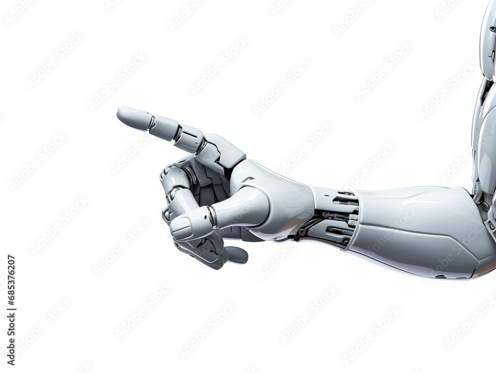 Robot hand indicating with the finger. Artificial intelligence concept. Robot hand indicating with the finger. Artificial intelligence concept.