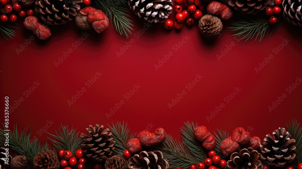Christmas background with fir branches, berries, stars and decoration ornaments elements for Christmas greeting card. Christmas background with fir branches, berries, stars and decoration ornaments elements for Christmas greeting card.