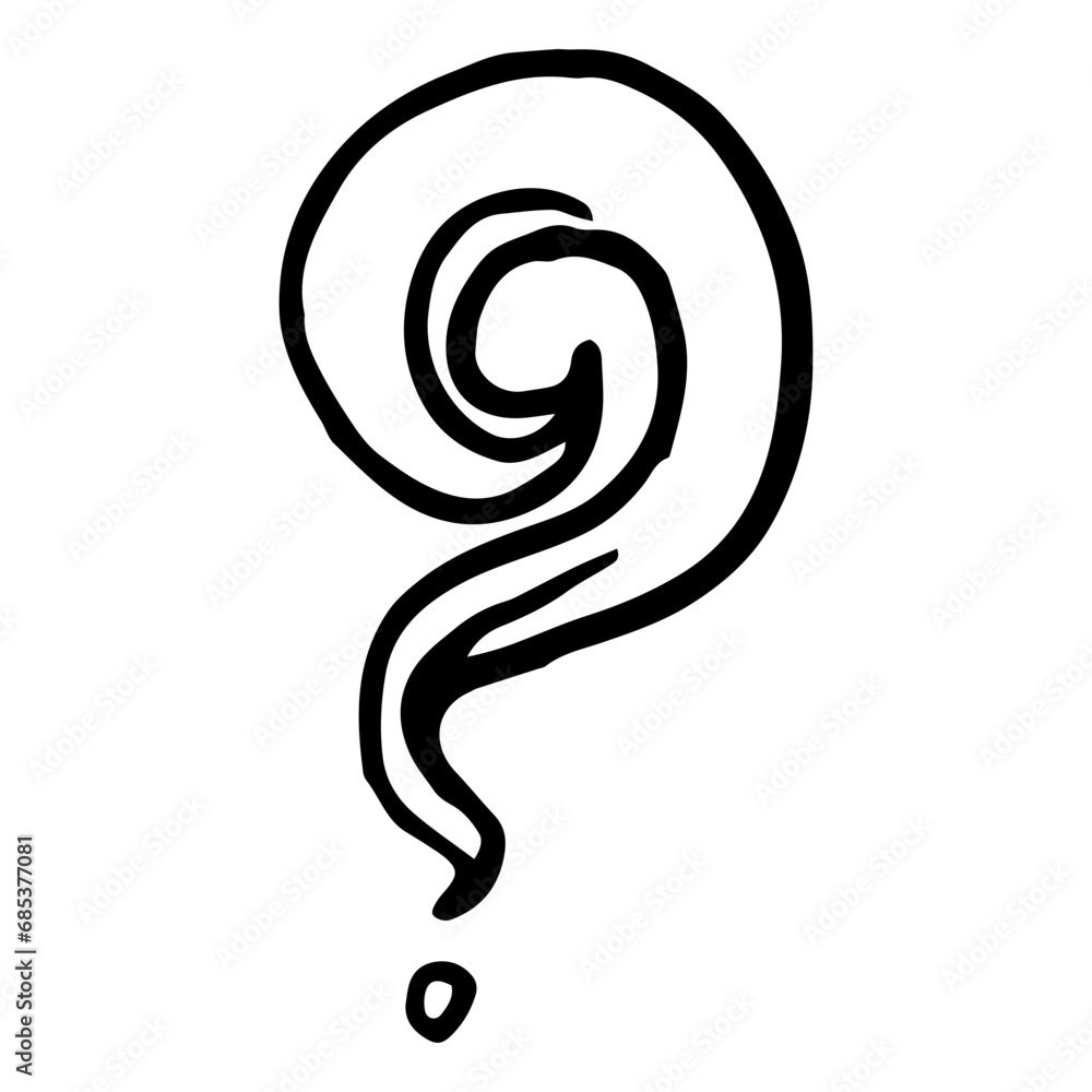 Hand-drawn doodle question mark Hand-drawn doodle question mark