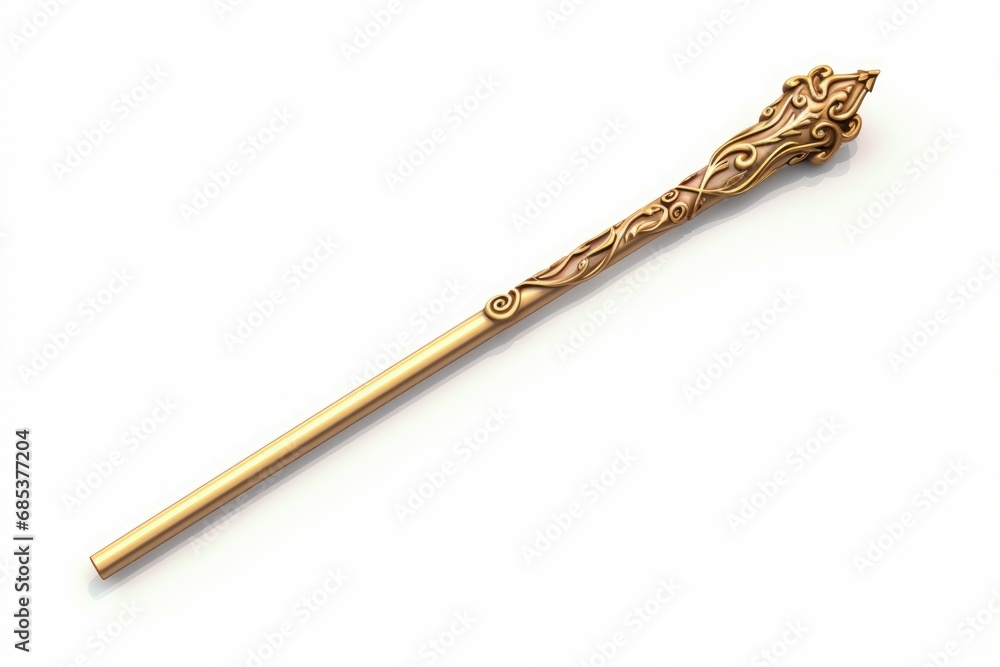 Precious Golden magic wand miracle. Wizard imagine. Generate Ai Precious Golden magic wand miracle. Wizard imagine. Generate Ai
