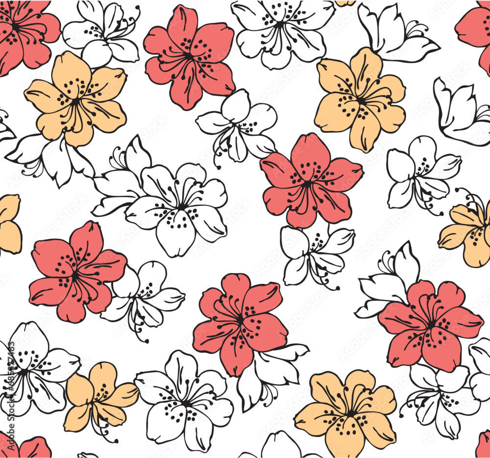 Flower pattern for spring and summer fashion Flower pattern for spring and summer fashion