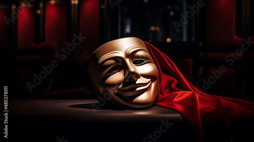 The Smile of Comedy: Golden Theatrical Mask