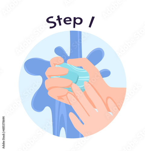 How to properly insert lens infographic. Cleanliness and hygiene. Health care and treatment. First step of educational material. Cartoon flat vector illustration isolated on white background