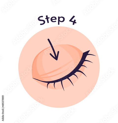 How to properly insert lens infographic. Cleanliness and hygiene. Poster or banner. Four step of educational material. Cartoon flat vector illustration isolated on white background