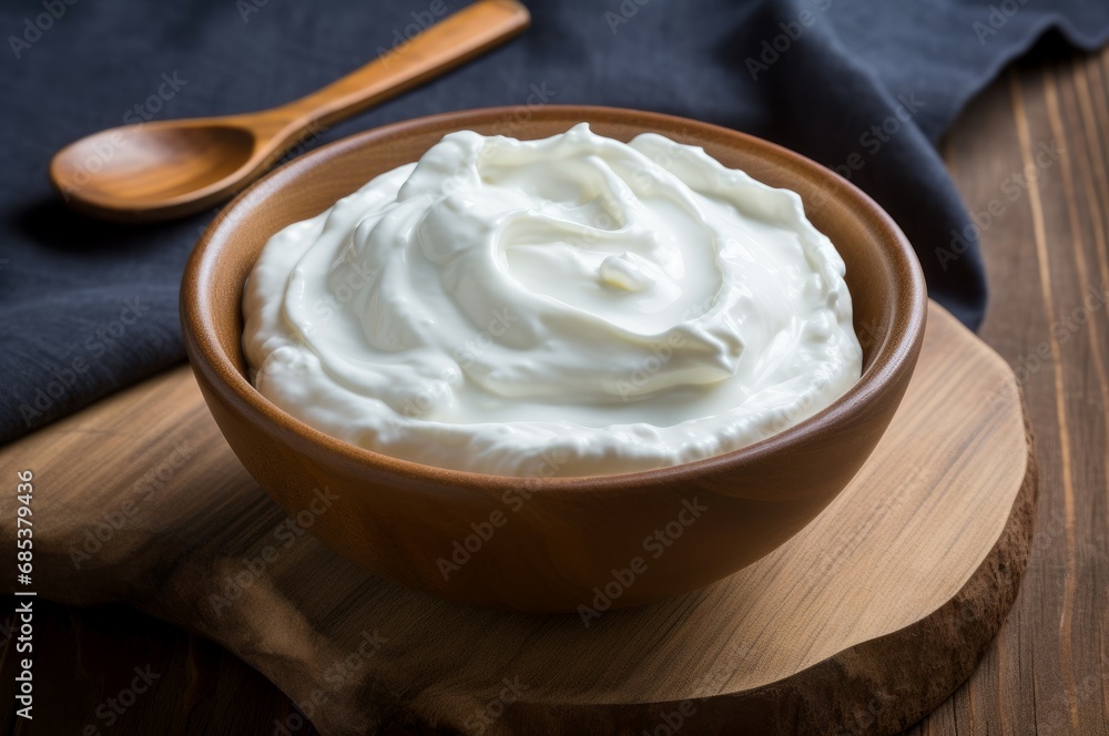 Nutritious Greek berry yogurt fresh. Diet food. Generate Ai Nutritious Greek berry yogurt fresh. Diet food. Generate Ai
