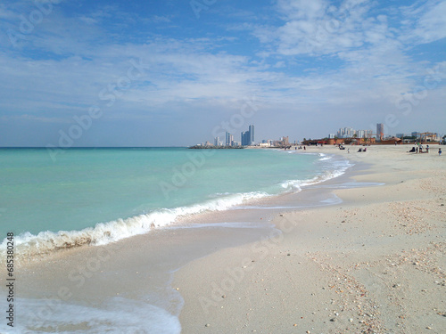 United Arab Emirates. Beautiful beach. Sea view. Sharjah.