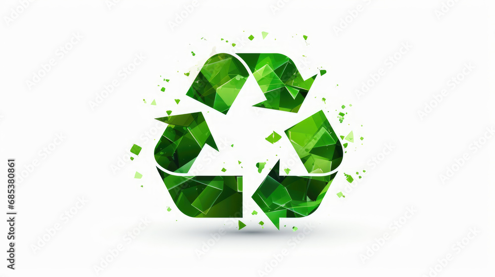 An image showcasing a green recycling symbol set against a clean, white backdrop, emphasizing the importance of recycling and environmental consciousness. An image showcasing a green recycling symbol set against a clean, white backdrop, emphasizing the importance of recycling and environmental consciousness.