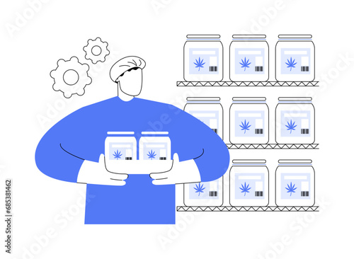 Medical cannabis storage abstract concept vector illustration.