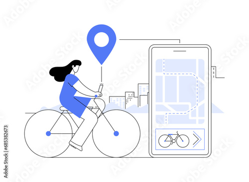 Smart bike navigation abstract concept vector illustration.