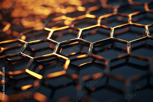Advanced Hexagonal nano grid. Model tech. Generate Ai