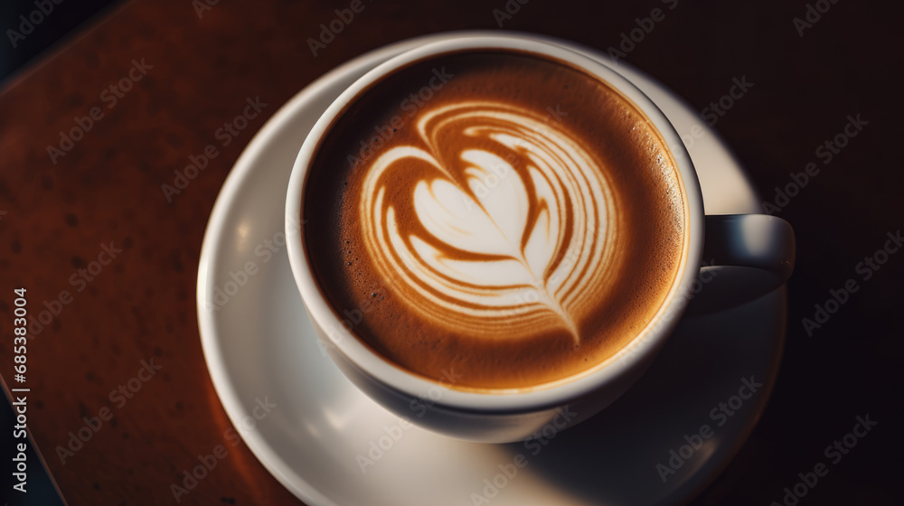 Bird's-Eye View of Freshly Brewed Coffee - Tempting Caffeine Delight Bird's-Eye View of Freshly Brewed Coffee - Tempting Caffeine Delight
