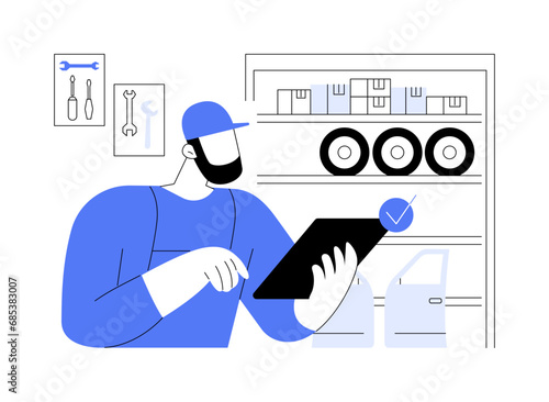 Auto parts supply abstract concept vector illustration.