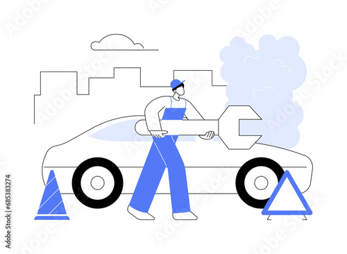 Roadside assistance abstract concept vector illustration.