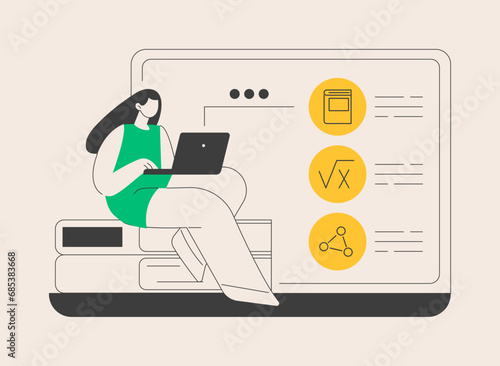 Online school platform abstract concept vector illustration.