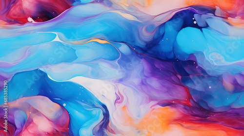 Seamless close-up oil on water texture with swirling rainbow hues