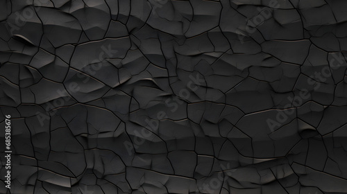 Seamless dark charcoal texture with deep cracks and matte finish photo
