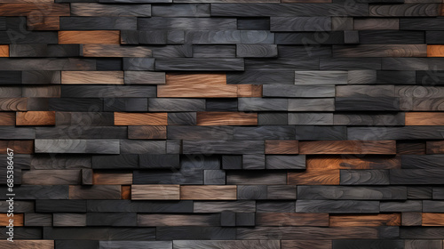 Seamless pattern of charred wood with blackened and unburnt areas photo