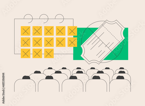 Sold-out event abstract concept vector illustration.