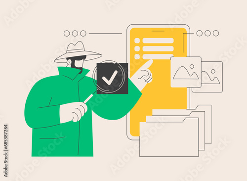 Private investigation abstract concept vector illustration.