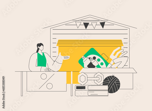 Garage sale abstract concept vector illustration.