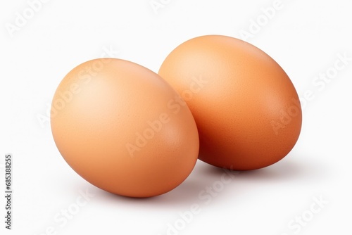 Two Brown Eggs Sitting Next to Each Other