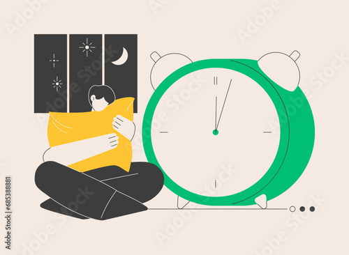Sleep deprivation abstract concept vector illustration. photo
