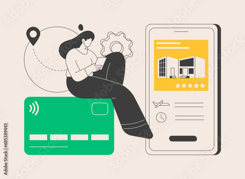Online booking services abstract concept vector illustration.