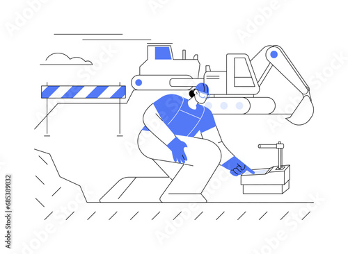 Geotechnical site investigation abstract concept vector illustration.