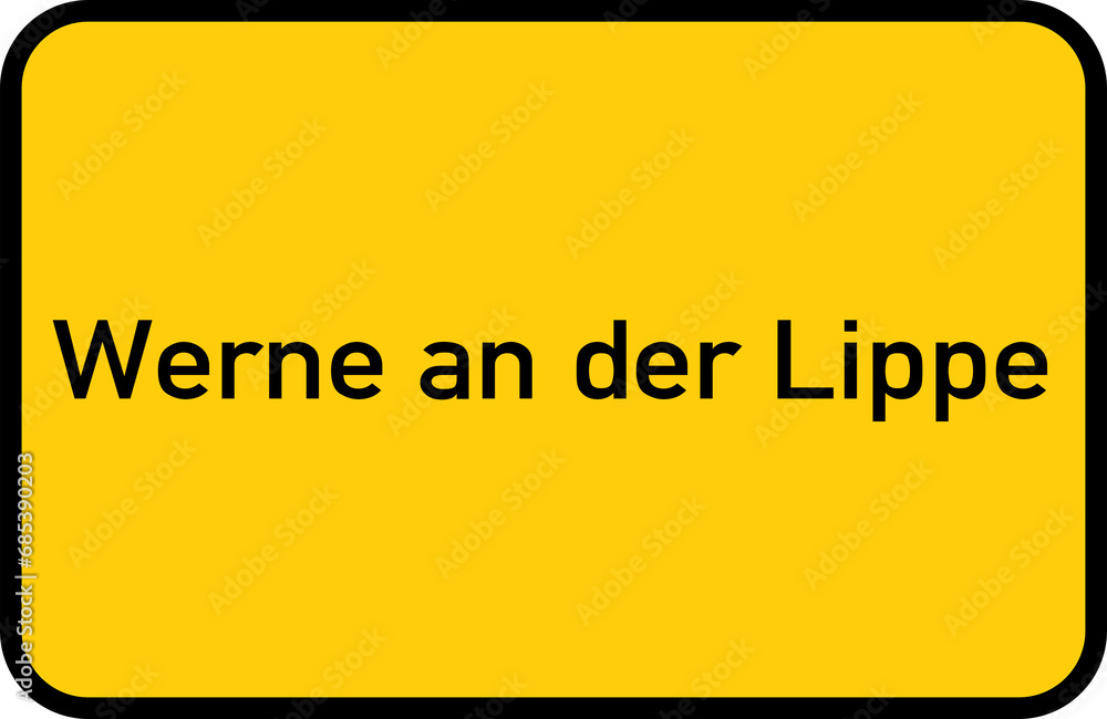 Fototapeta premium City sign of Werne an der Lippe - Ortsschild von Werne an der Lippe