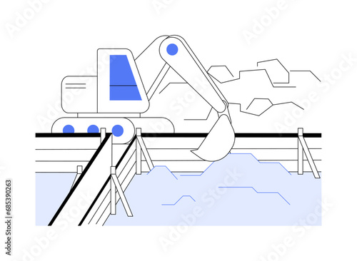 Trenching abstract concept vector illustration.