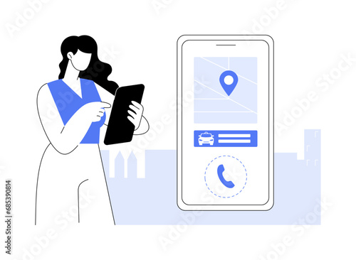 Call for a taxi abstract concept vector illustration.