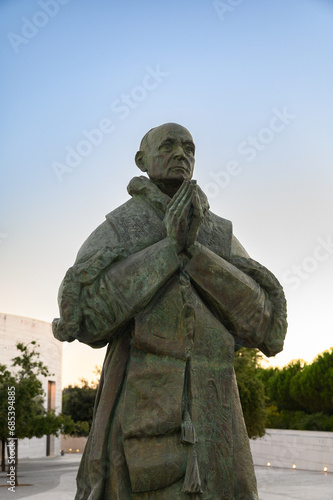 Statue of Saint Pope Paul VI. Sanctuary of Our Lady of the Rosary of Fátima in Fátima, Portugal. 10 Aug 2023.