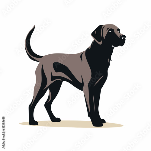 Brown Labrador Retriever Head in cartoon  doodle style. Isolated 2d vector illustration in logo  icon style  Eps 10  black and white. AI Generative