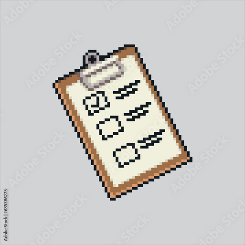 Pixel art illustration To do list. Pixelated Note. Checklist to so list note test
pixelated for the pixel art game and icon for website and video game. old school retro.