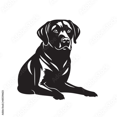 Brown Labrador Retriever Head in cartoon  doodle style. Isolated 2d vector illustration in logo  icon style  Eps 10  black and white. AI Generative