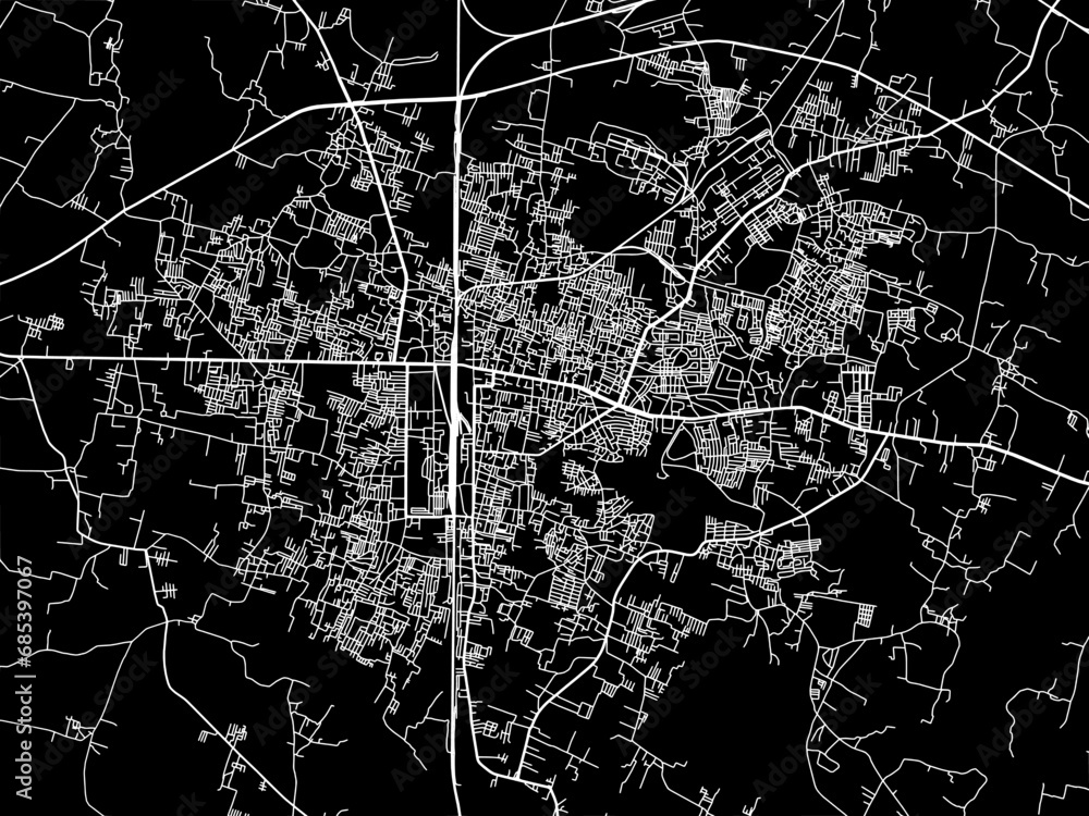 Vector road map of the city of Satna in the Republic of India with ...