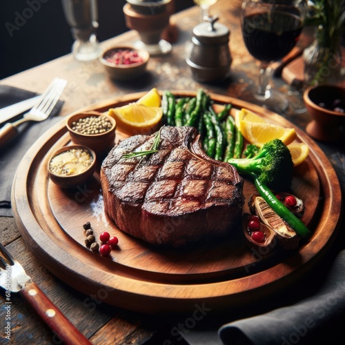 perfect char grilled angus steak photo