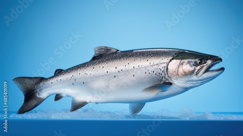 Atlantic salmon white background  seafood  fresh fish