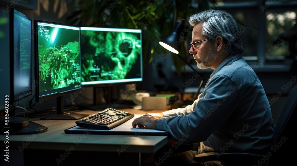 People working with industry concept,Entrepreneur who works in healthcare and who sits behind the computer, People working with industry concept,Entrepreneur who works in healthcare and who sits behind the computer,