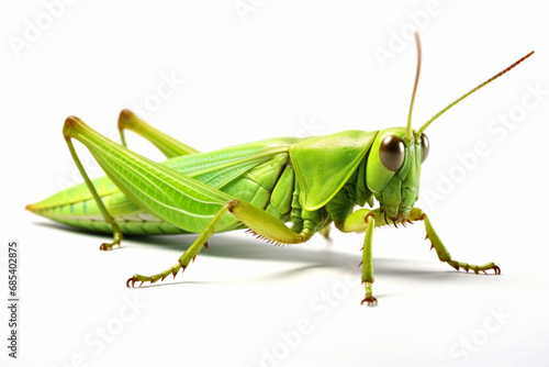 Green locust isolated on white background.generative ai