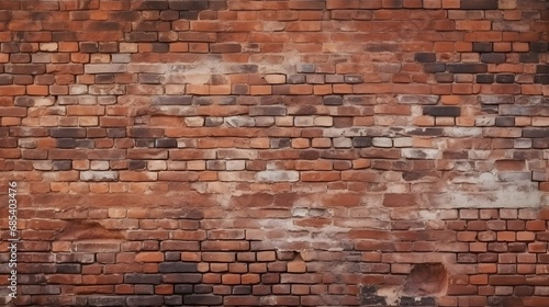 Old red brick wall background  wide panorama of masonry.