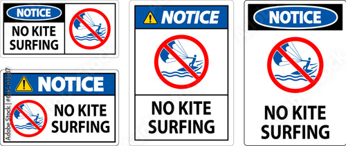 Water Safety Sign Danger, No Kite Surfing