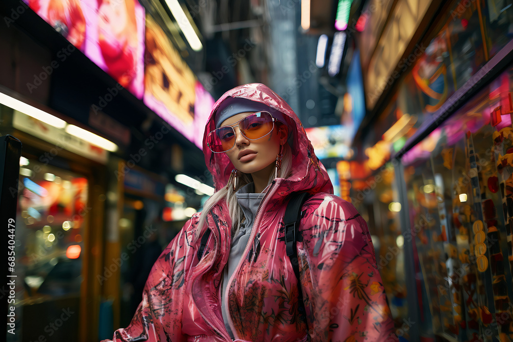 Gen Z's Retro Cyberpunk Female Model