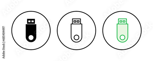Usb icon set. Flash disk icon vector