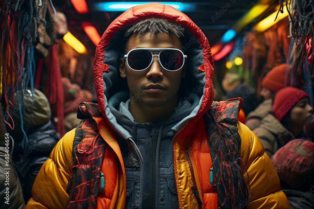 Gen Z's Retro Cyberpunk Male Model Gen Z's Retro Cyberpunk Male Model