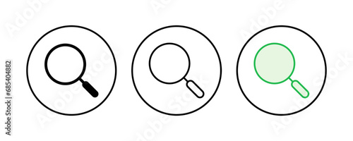 Search icon set. search magnifying glass icon