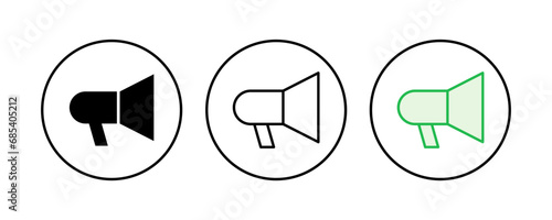 Megaphone icon set. Loudspeaker icon vector.