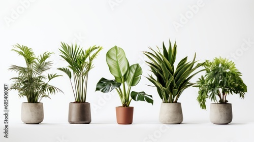 potted plants for the interior. Isolated on white background.,