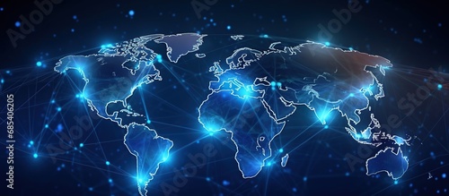 global network connection and global business outline concept.